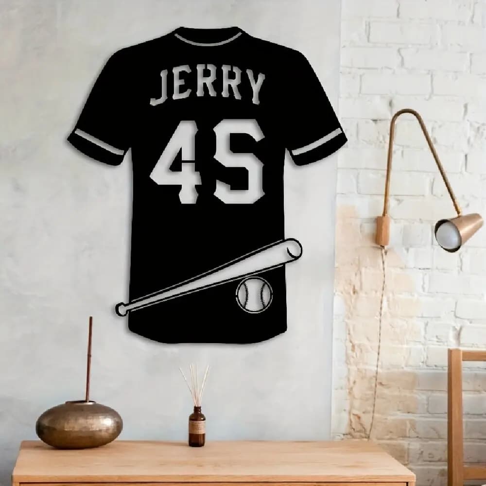 Targa in Metallo Personalizzata per Baseball con Nome e Numero, Adatta per Uso Interno/Esterno, per Appassionati di Baseball, Regalo per Lui