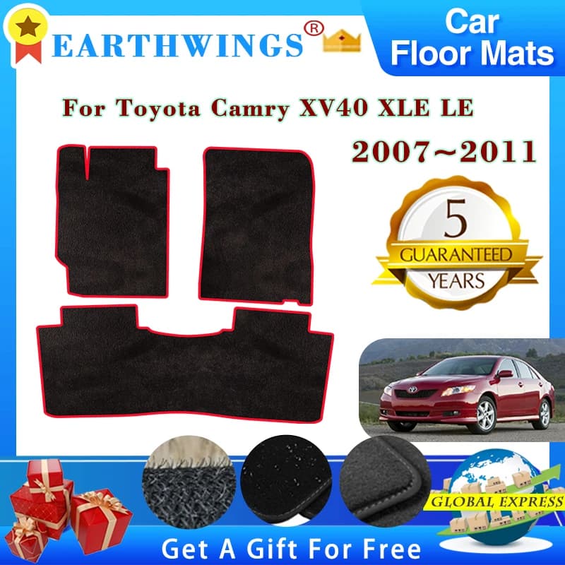 Tappetini per auto adatti per Toyota Camry XV40 XLE LE 2007 ~ 2011 Tappeti Pannello protettivo Pad Premium Custom Rilievi del piede Tappeti Accessori
