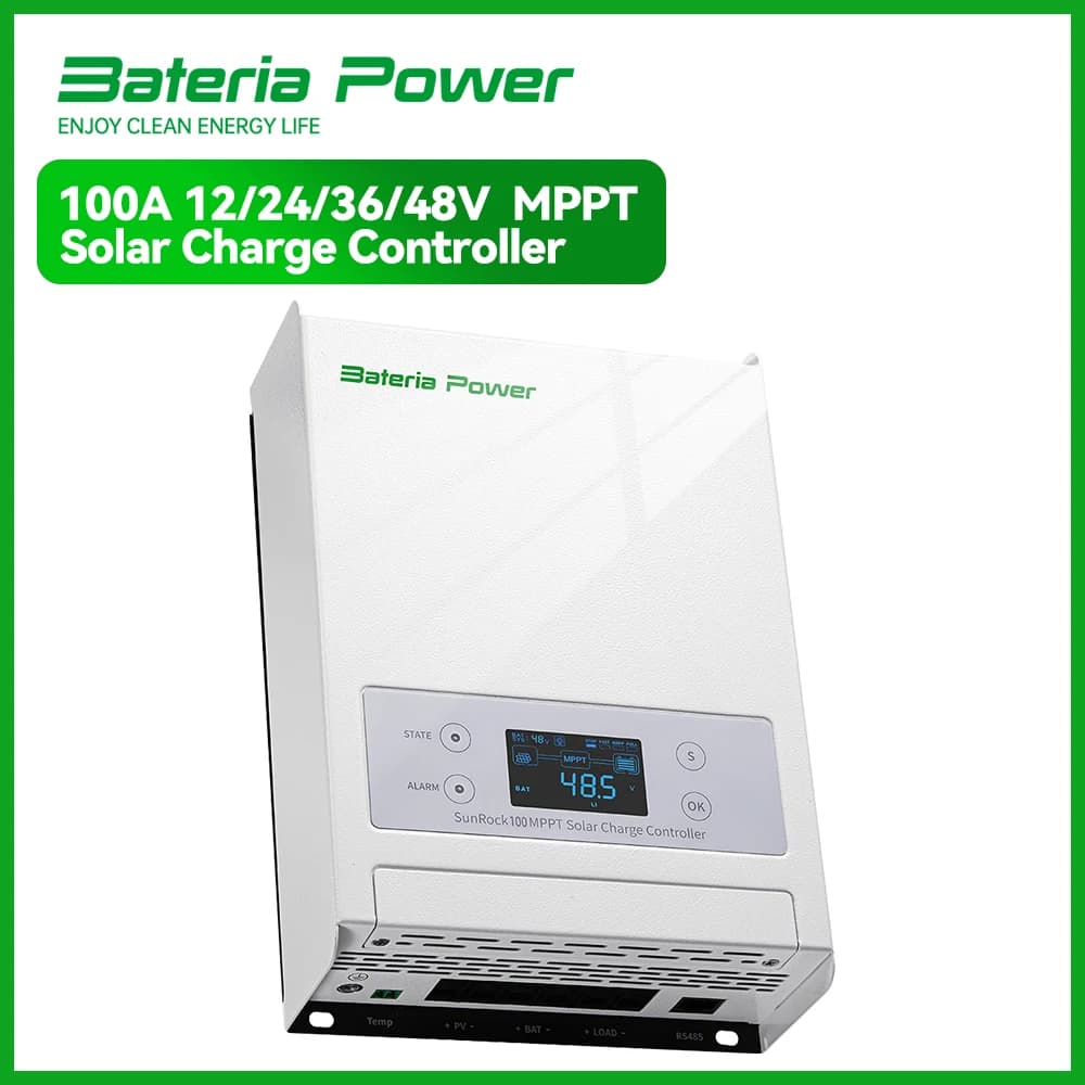 Regolatore di carica solare MPPT 100A 12/24/36/48V, regolatore di carica del pannello solare con efficienza BateriaPower 99,5% MPPT