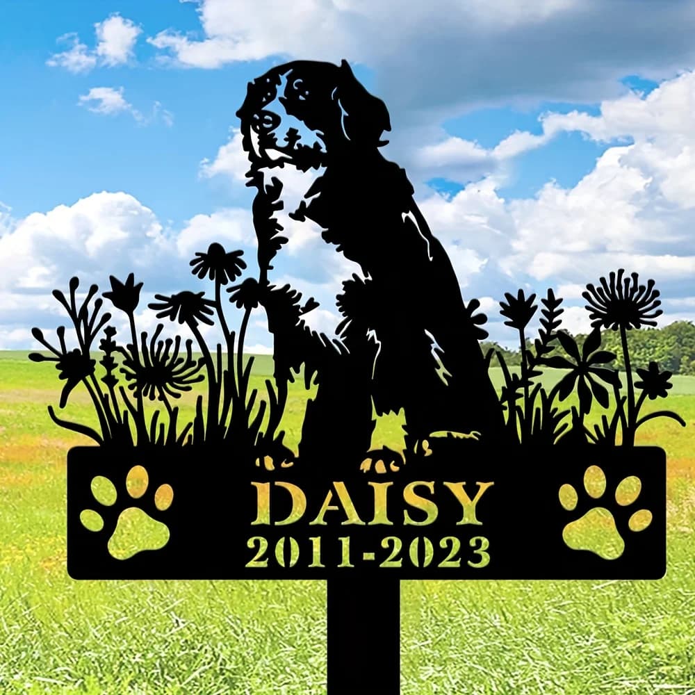 Custom Commemoration Plate for Bernese Cane, Metal Signpost for Domestic Animal Cemetery, Condoglianze Homage, Garden Pad for Exterior, Durable Homage for Dogs