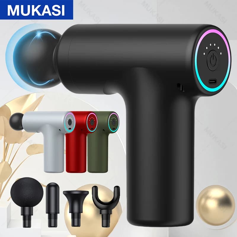 MUKASI Massage Gun Portable Percussion Pistol Body Massage Collo Muscle Relaxation of Deep Fabrics Gotta Solief with Pain Fitness