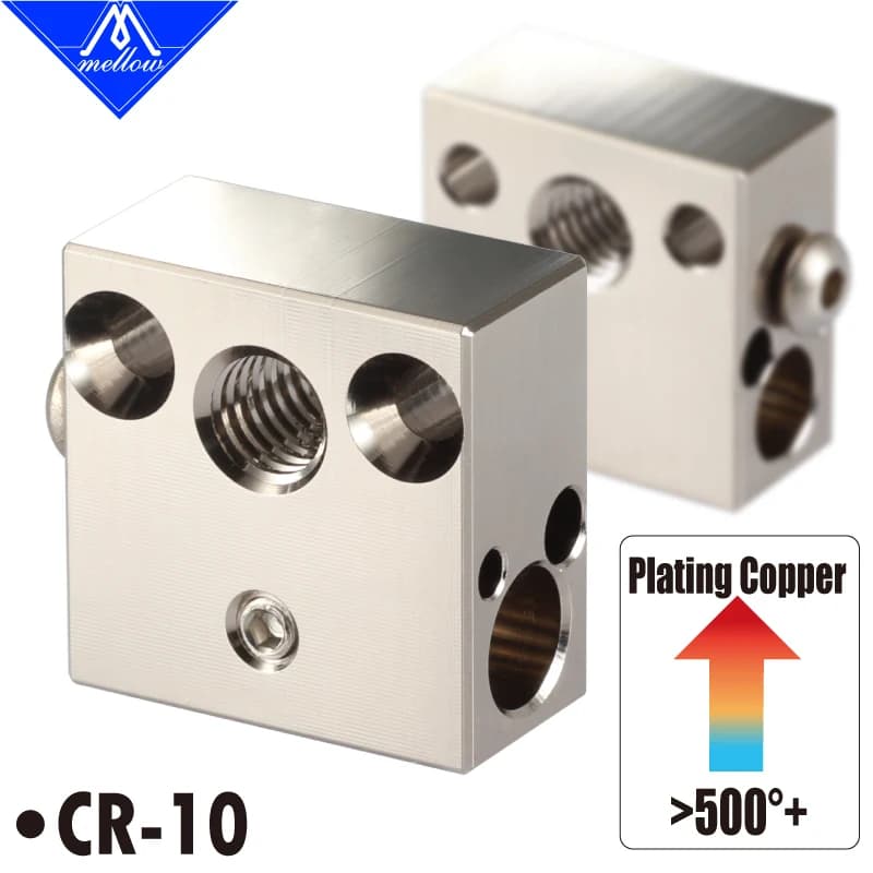 Blocco riscaldato in rame placcato CR8 CR10 per stampante 3D Mellow per ugello Micro Swiss Hotend MK8