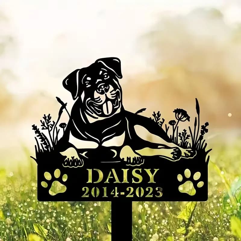 Targa Commemorativa Personalizzabile per Animali Domestici, in Ferro Battuto - Nome e Anno Personalizzabili, Ideale come Regalo Ricordo per la Perdita di un Animale