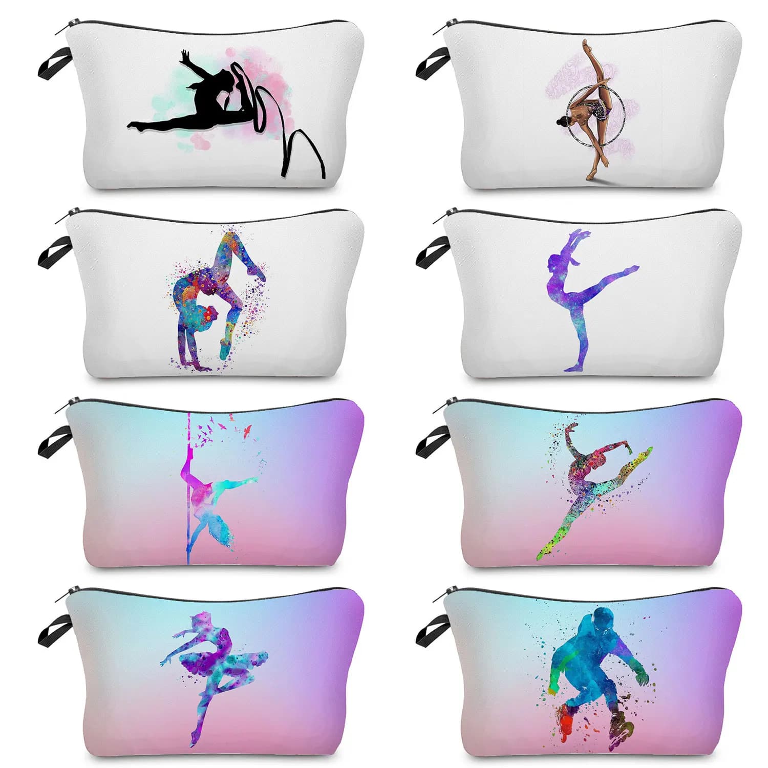 Ginnastica ritmica moda stampa borsa cosmetica scuola insegnante regalo borsa per il trucco articoli da toeletta femminili Organizer Kit da toilette da viaggio