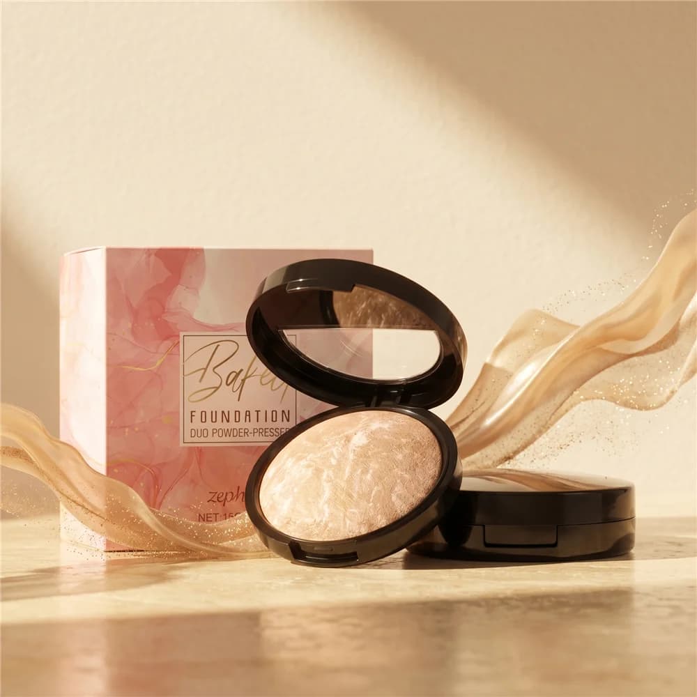 Oil-Absorbing Setting Powder #03 Matte Face Concealer Lightweight Long Lasting Velvet Finish Champagne Glow Professional Cosmeti