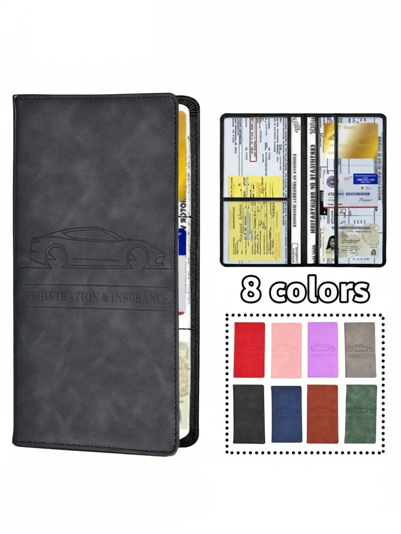 1/2pcs Car Registration & Insurance Card Holder, Vehicle License Document Organizer For Glove Box, Suitable For Men, Women, Teenagers, Car Interior Accessories ,Travel Essential Bag