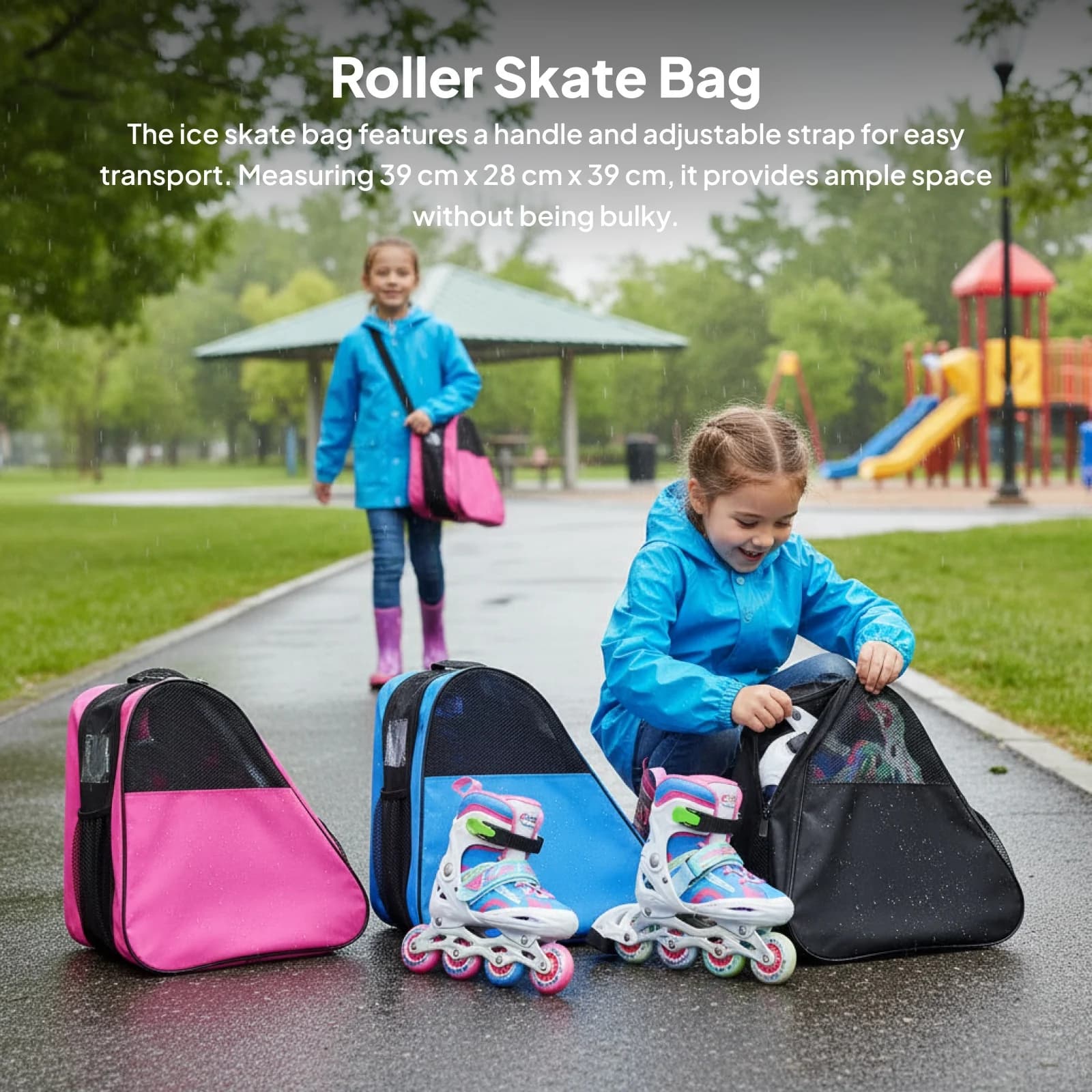 Borsa per pattini a rotelle Borsa per scarpe da pattinaggio Borsa per pattinaggio su ghiaccio Borsa a tracolla per figura in linea quad per pattinaggio su hockey su ghiaccio