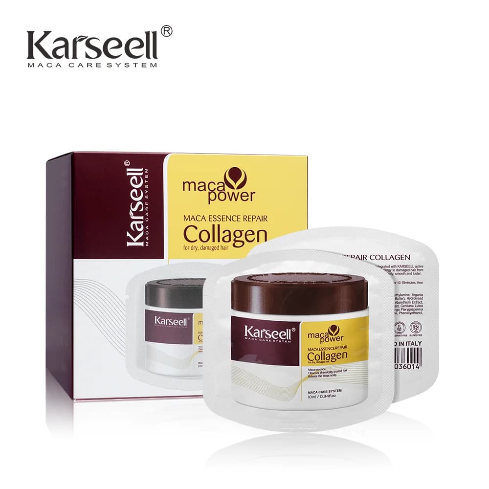 Karseell 24 packs/box Collagen hair mask Essence Treatment for collagen hair Deep repair Conditioning Argan oil for dry and damaged hair