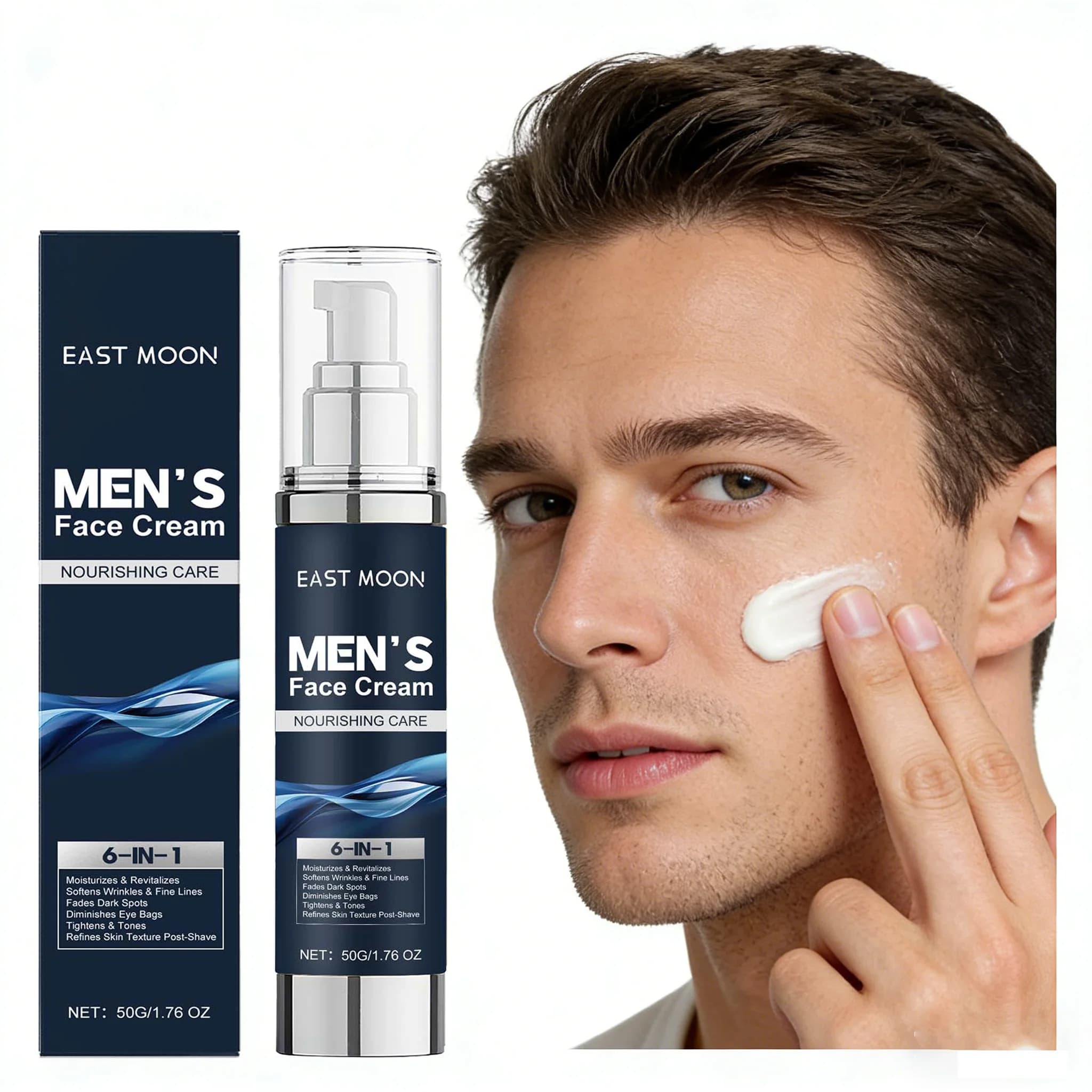 Deep 50g Hydrating Face Cream for Men, Post-Shaping Care, Nutrient, Reduces Subtle Rugs, Rassodante, Levigante, Ammorbidente, Lozione Viso per Uomo