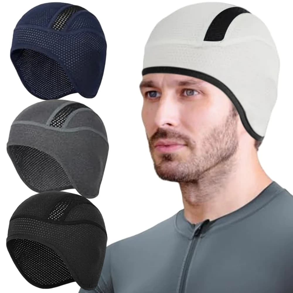Cooling Ice Silk Cloth Ear Protection Beret with skull Helmet Sheet Breathable sweat absorption Cycling Sports Running Fast drying cap