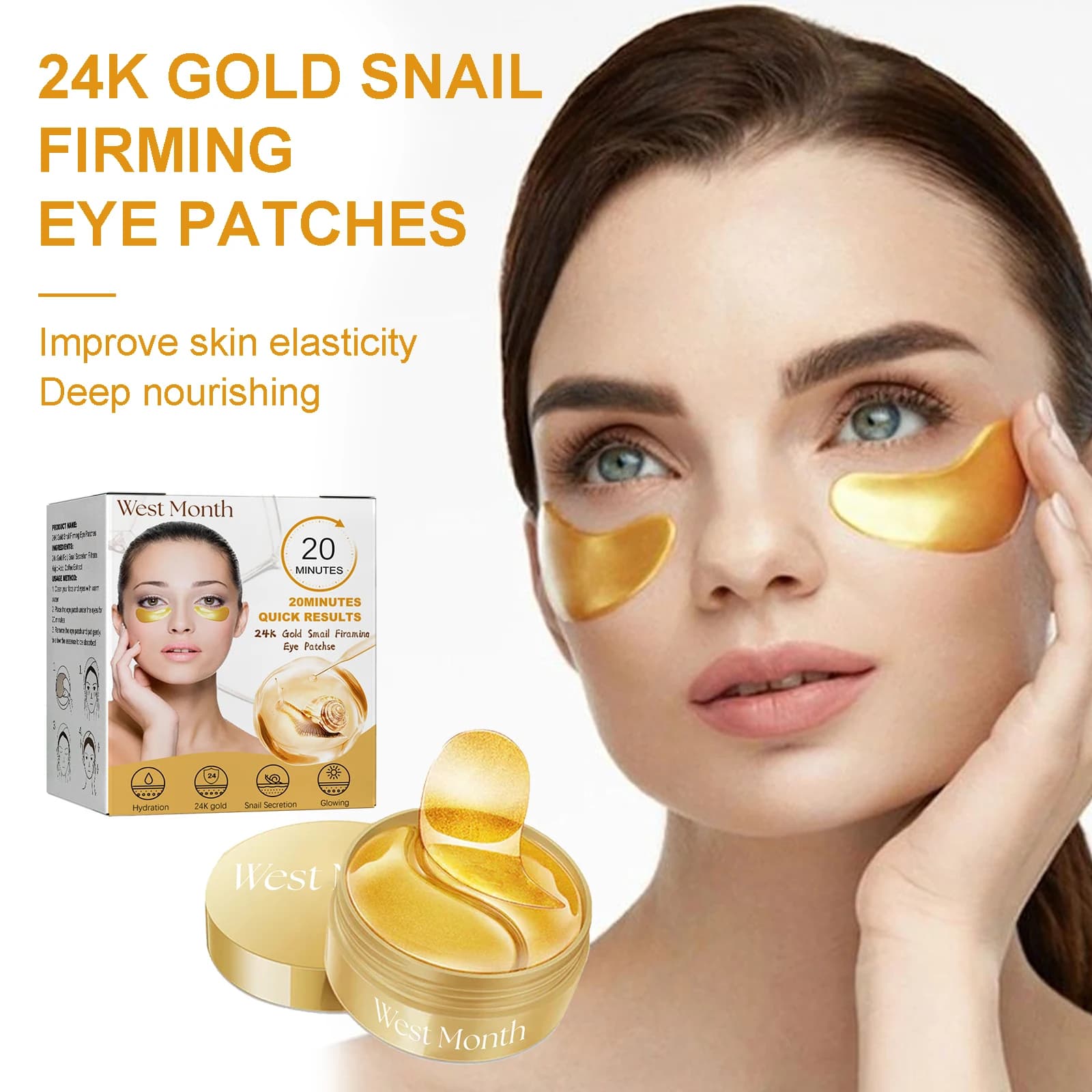 Scratching Benda for Eyes Repair Collagen Removal Dark circles Reduces thin lines Improve eye bags Lifting gel bearing for golden snail eyes 24k