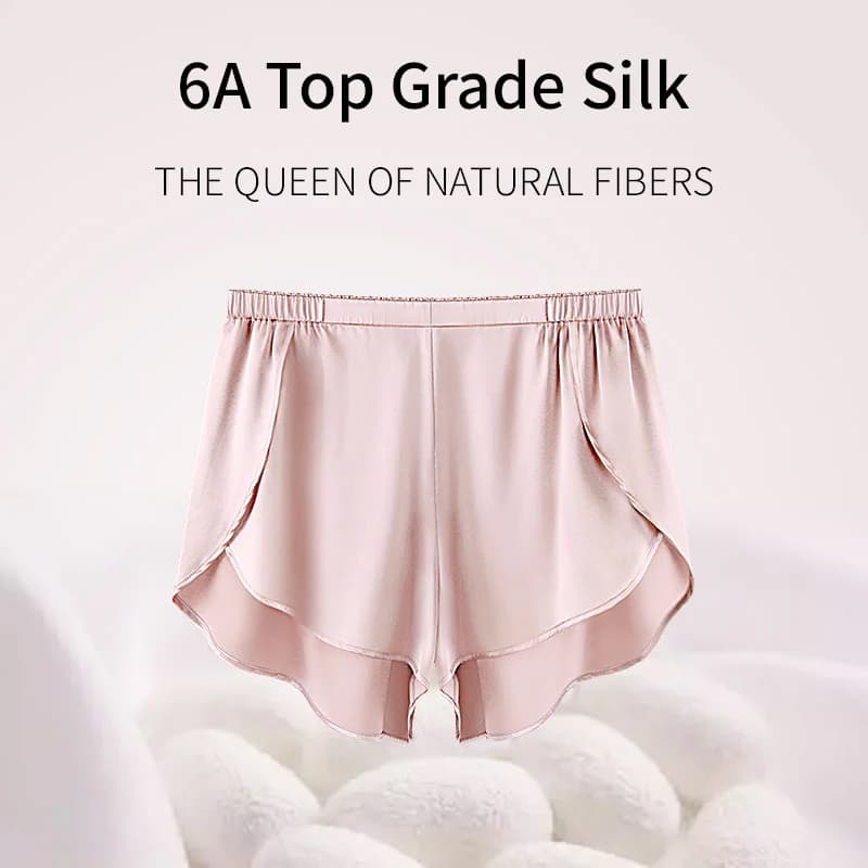 52025 Women’s Silk Shorts – 100% Mulberry Silk Luxury Underwear. Elegant, Soft Silk Sleepwear for Women. Pure Silk Panties