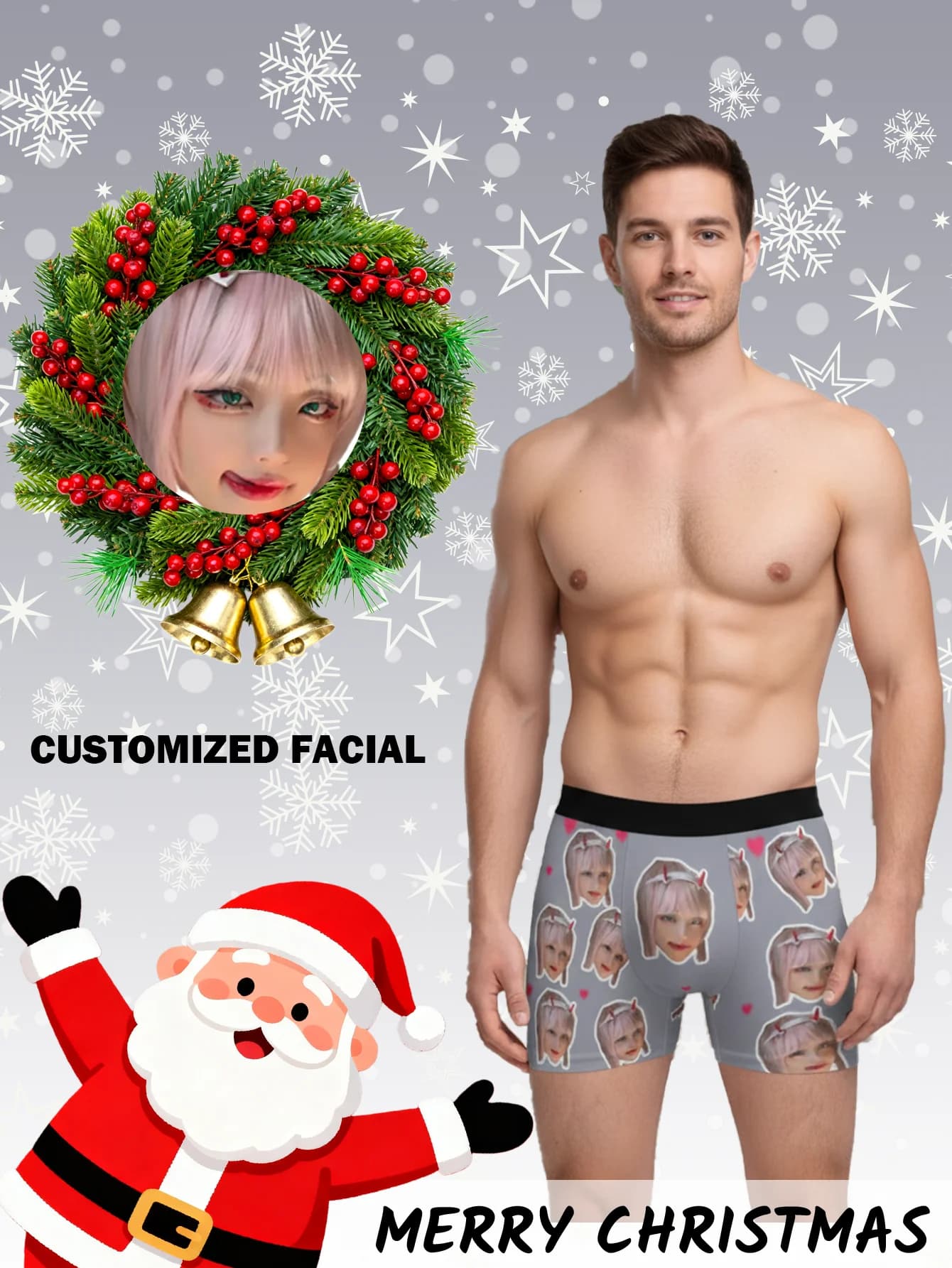 Personalized Face Photo Underwear Custom Boxer Briefs Custom Men Valentine's Day Gift For Husband Anniversary Gift for Dad