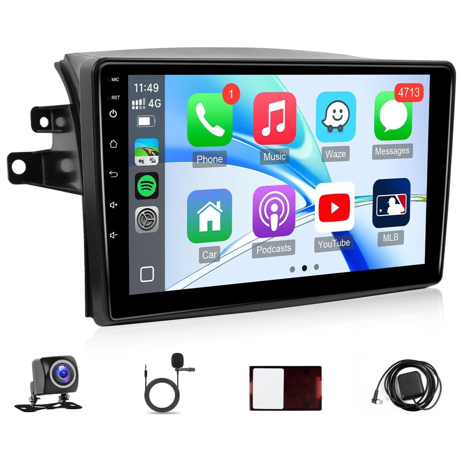 Schermo Touch IPS da 9 Pollici con Apple Carplay e Android Auto Wireless, Autoradio Aggiornata per Toyota Sienna con GPS Integrato, BT e WiFi