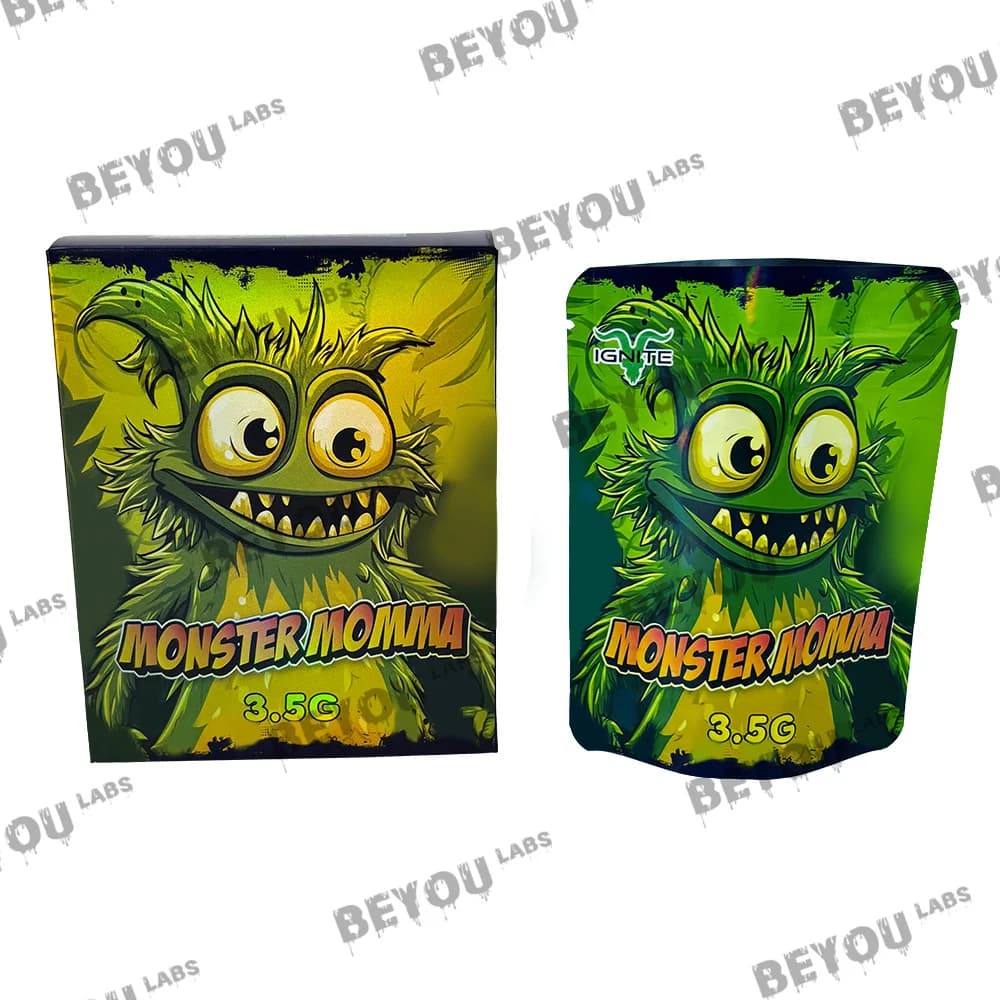 Buste in plastica Opp a prova di odore Set di scatole regalo per imballaggio laser in foglio di alluminio da 3,5 G personalizzato