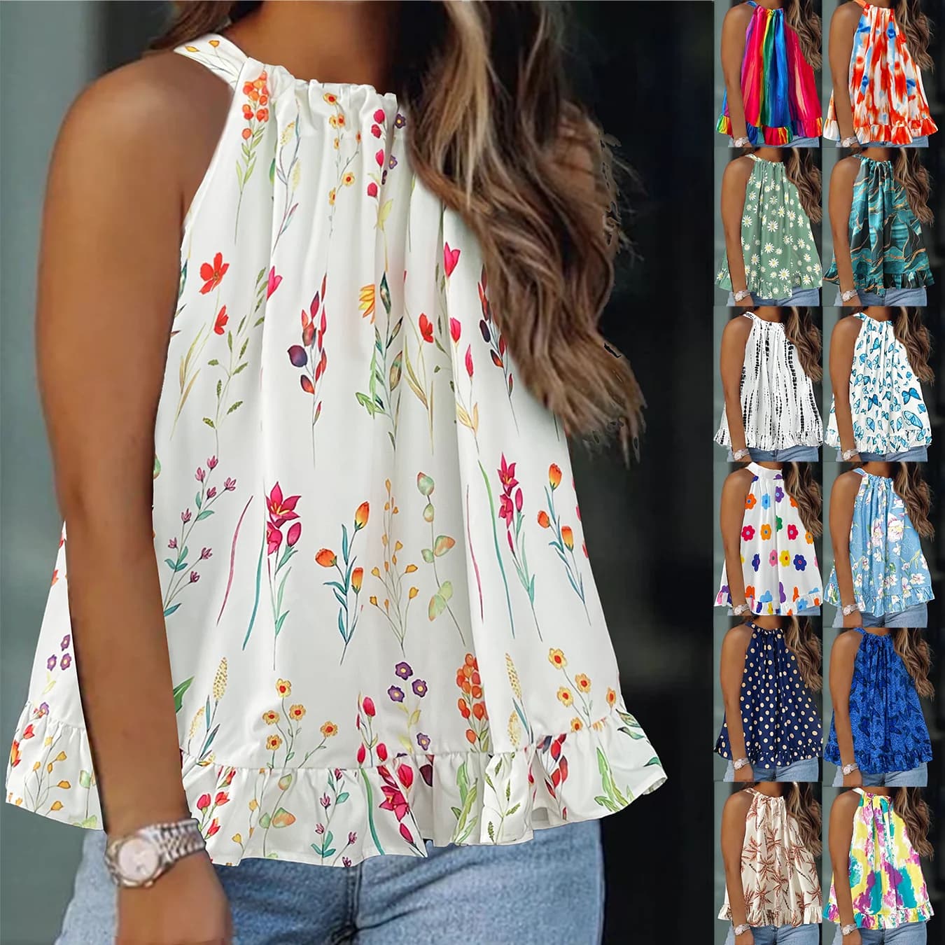 Stylish urban braces in solid color with American neckline, uncovered shoulders, spring and summer by women strong sizes.