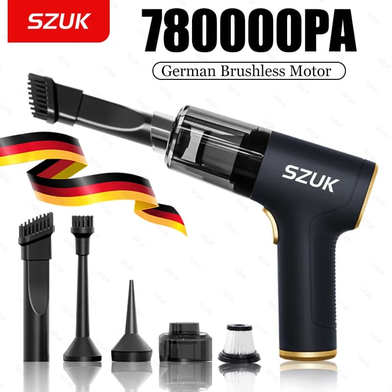 SZUK 780000PA Aspirapolvere per auto Potente aspirazione portatile Macchina per la pulizia portatile Pulitore per auto Mini aspirapolvere wireless