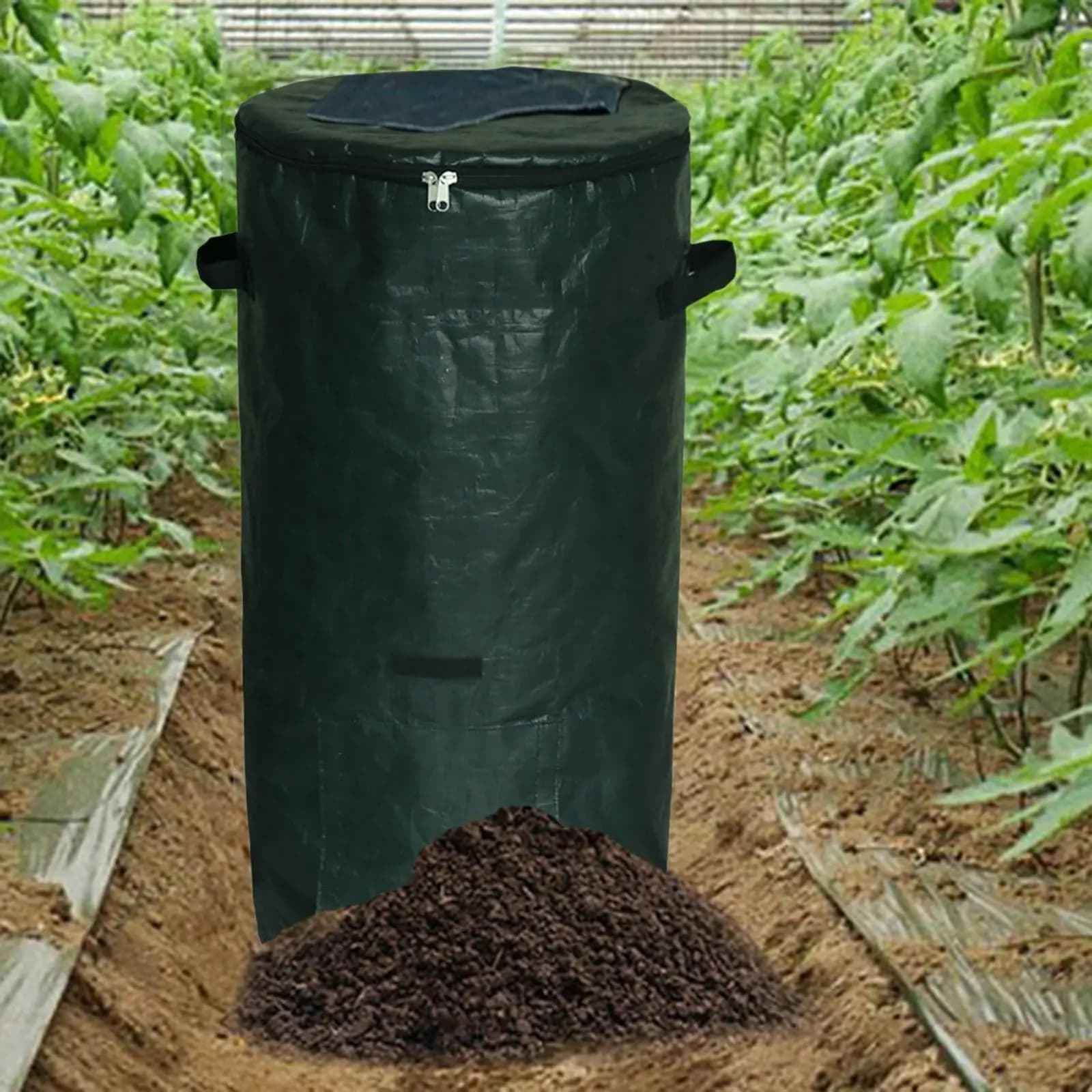 Sacca per rifiuti da giardino, bidone per compost resistente, per cucina agricola, organizer per rifiuti domestici, sacco di stoccaggio durevole