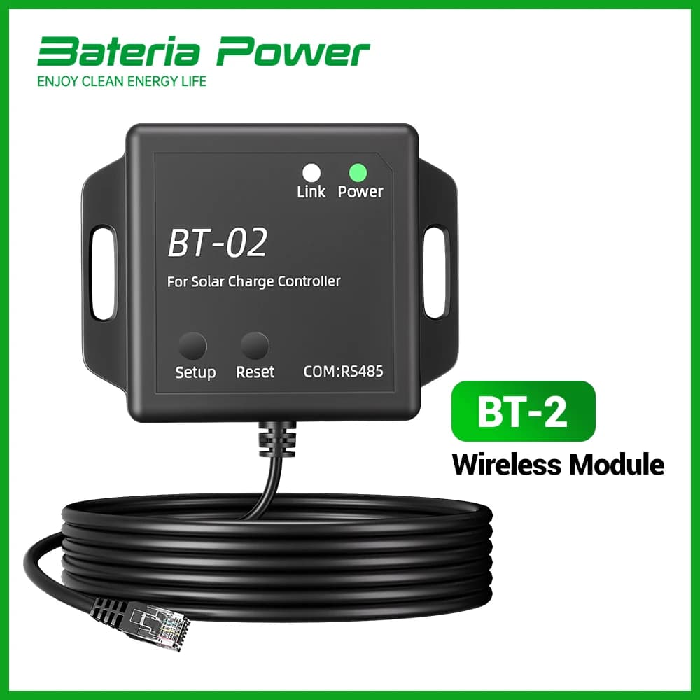 Modulo wireless BT-2, realizza monitor in tempo reale e impostazione dei parametri tramite porta di comunicazione RJ45, compatibile con MPPT 60/80/100