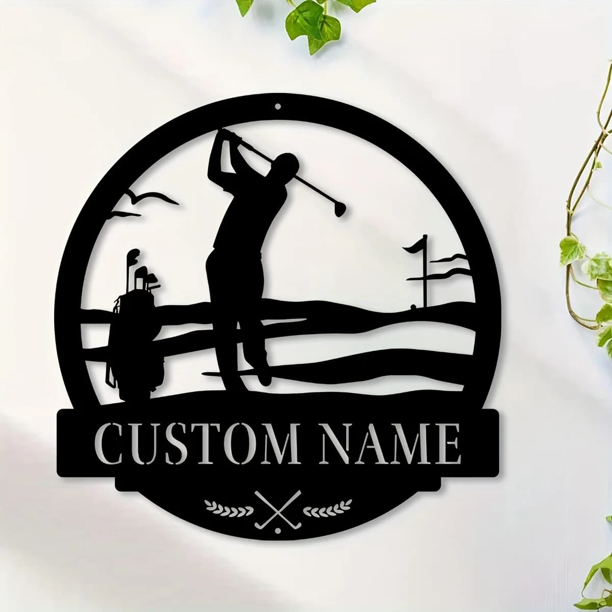 Custom Metal Wall Tile Golf, Rustic Decoration for Walls, Artistic Ornament Suitable for Porticati/Patio/Stanze/Club