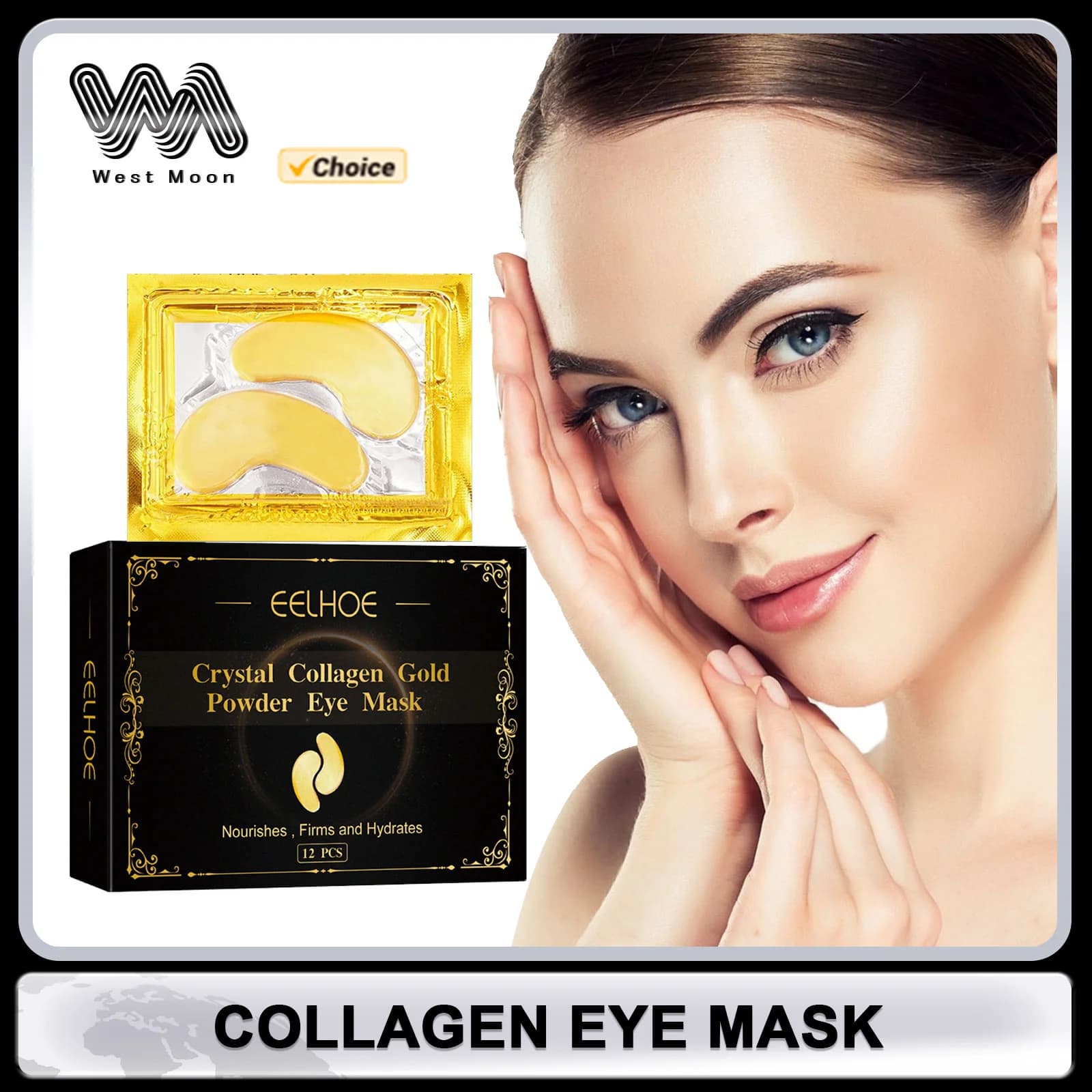 Eye mask for collagen eye removal bag for eyes moisturize skin nourish improve dryness illuminate skin care Gel bandages for Korean eyes