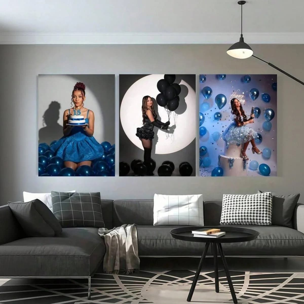 Set of 3 Custom Canvas Wall Art Pieces — Personalized Unframed Posters and Warm, Framed Canvas Prints — Ideal Gifts for Mother's