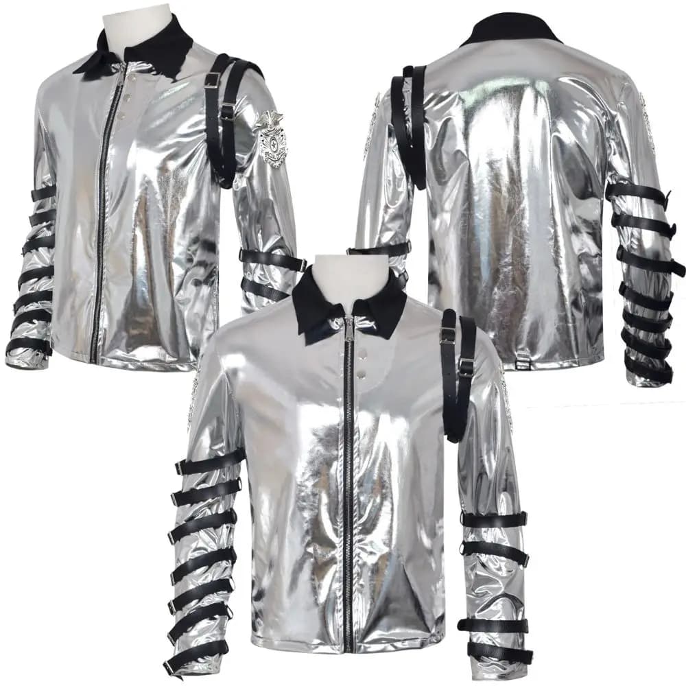 MJ Michael Cosplay Costume Jacket Coat For Adult Men Stage Performance Outfits Roleplay Fantasy Clothes Halloween Carnival Suit