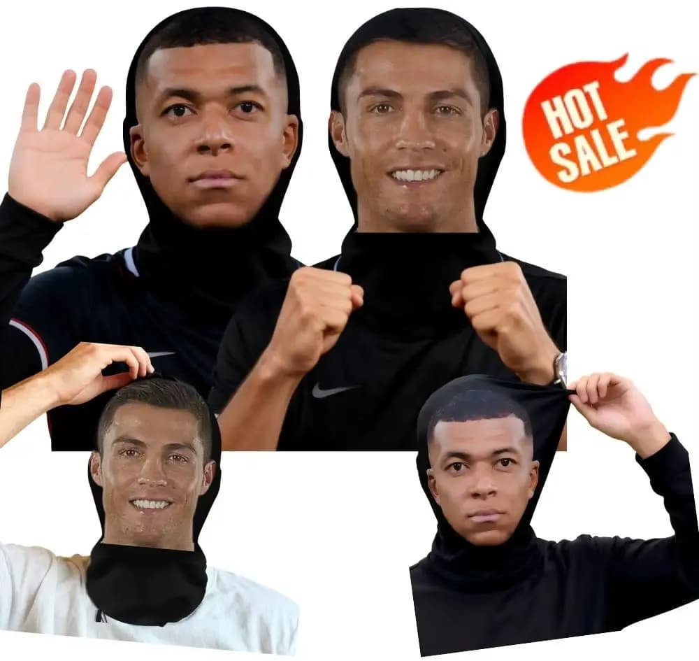 Balaclava con rete facciale realistica stampata in 3D, maschera integrale traspirante trasparente unidirezionale, copricapo divertente per ciclismo, escursionismo, corsa, Halloween, feste e cosplay