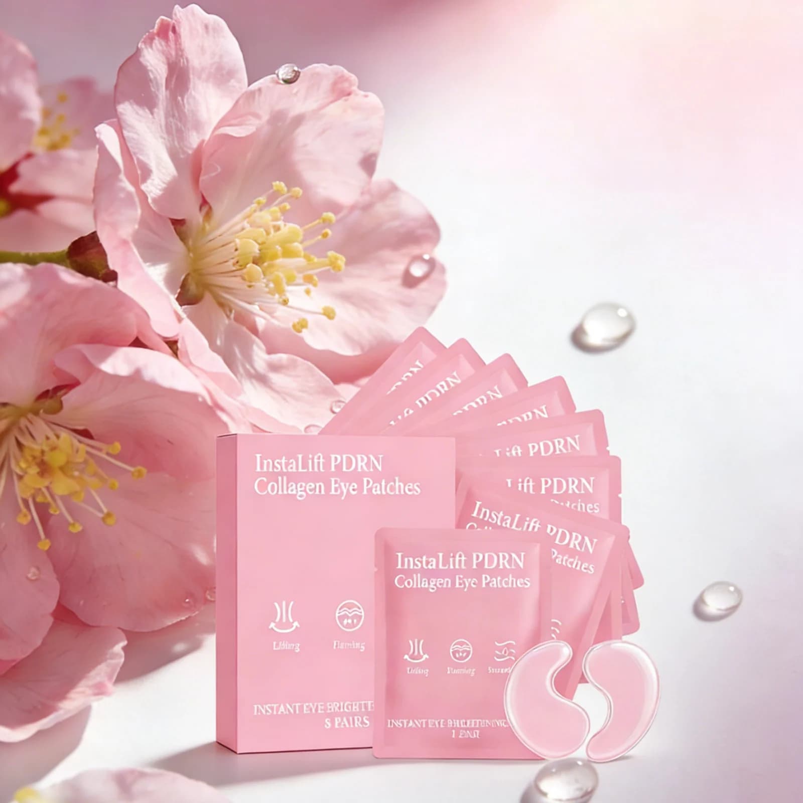 Collagen Eyes Patch with Caffeine for Rugs Removal, Anti-Gonfiore Treatment Under Eyes, Rassodante, Illuminating and Hydrating, Eye Mask 5 Paia