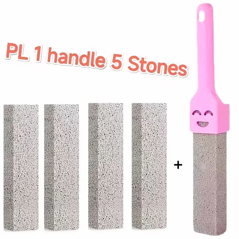 5pcs Pumice Stone Toilet Brush Bathroom Cleaning Stone with Handle Tile Sink Bathtub Limescale Rust Stain Removal Cleaning Tools