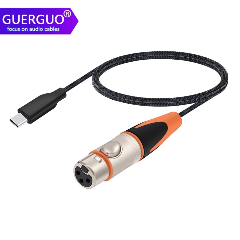 Cavo audio da USB C a XLR, smartphone/laptop USB C a cavo di uscita XLR maschio/femmina a 3 pin impermeabile per amplificatore, console mixer