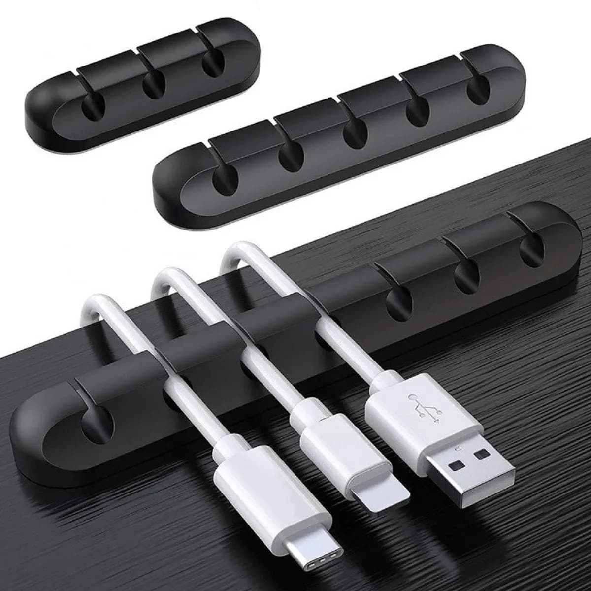 2 Pezzi Organizzatore Cavi USB in Silicone, Avvolgicavo da Scrivania, Clip per Gestione Ordine, Supporto Cavi per Mouse e Cuffie