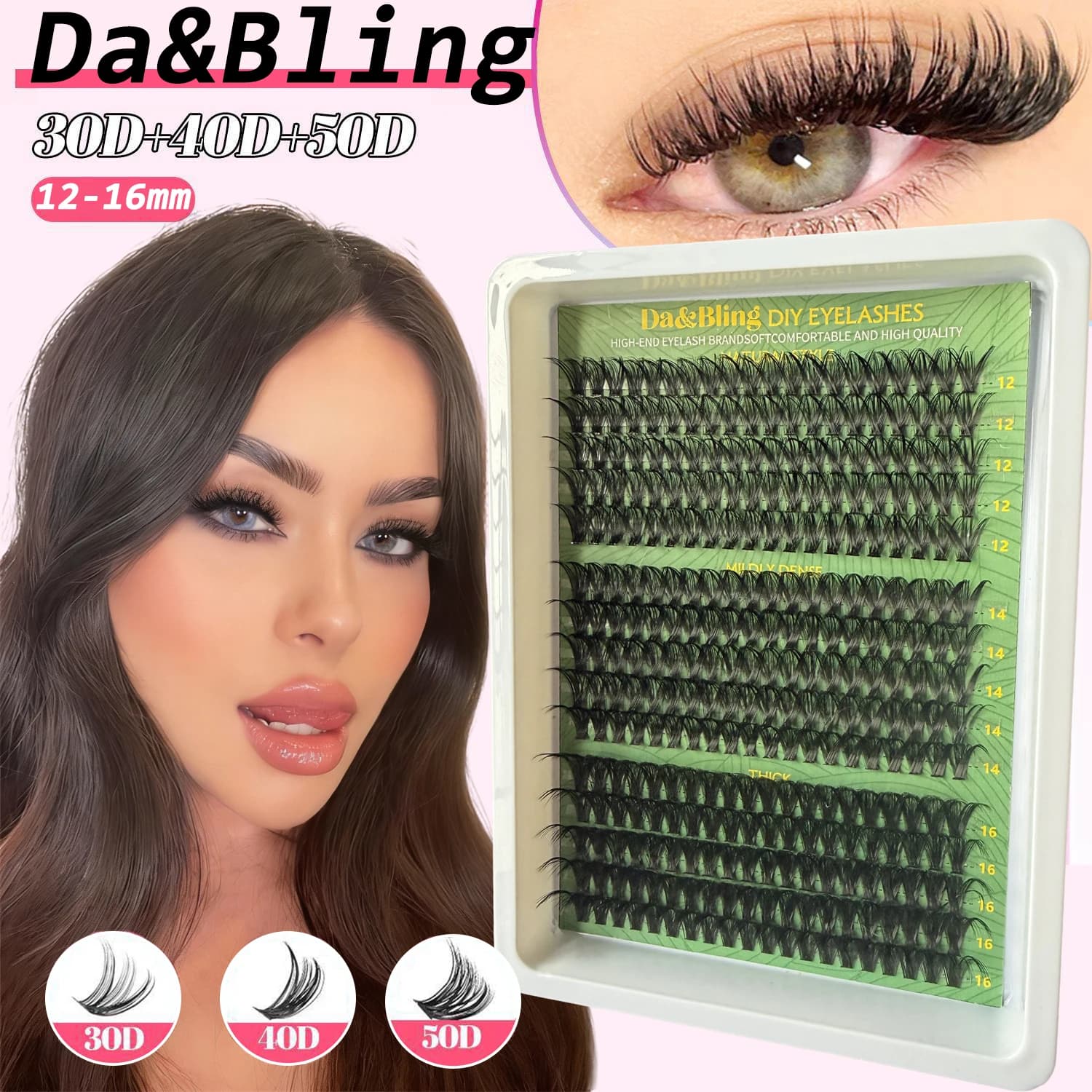 300/120 Pieces Eyelashes 5D, 30D-100D, Natural and Voluminous, Individual Eyelashes for Fai-da-Te Extension, Makeup