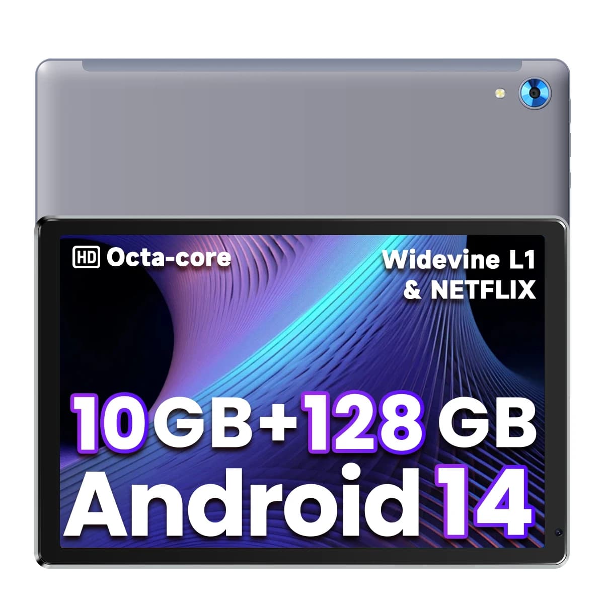 AEEZO C107 Tablet Android 14 10.1 pollici 10GB RAM 128GB ROM 1TB espandi processore Octa-Core schermo HD IPS 8.0 MP fotocamera posteriore WiFi 6
