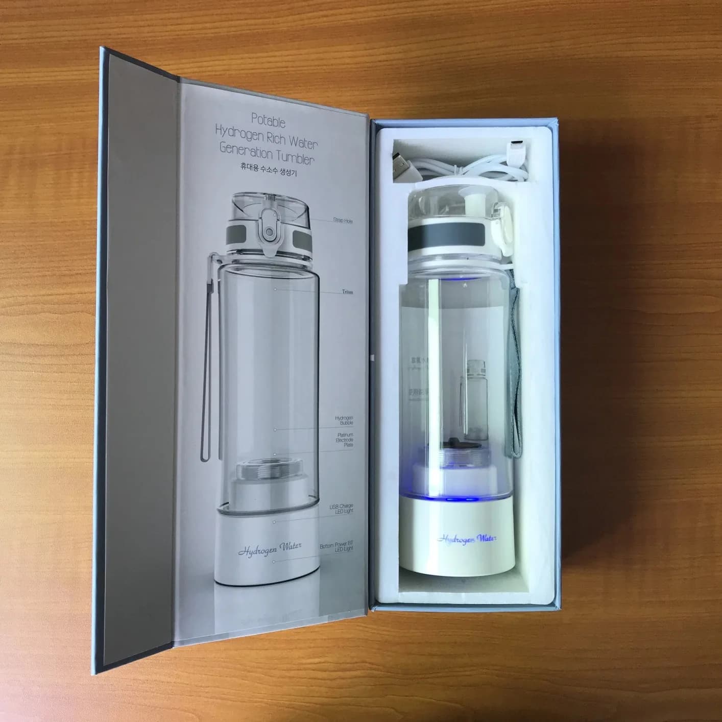 Japanese tech Super High Concentration Portable Hydrogen Rich Generator Water Bottle Korea Design SPE/PEM WaterIonizer H2 Cup
