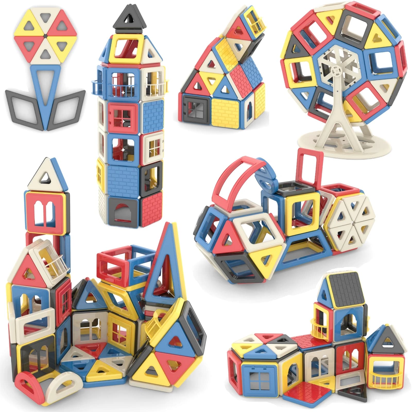 153 pezzi di piastrelle magnetiche giocattoli per 3 4 5 anni ragazze ragazzi castello magnete giocattolo Building Block per i bambini