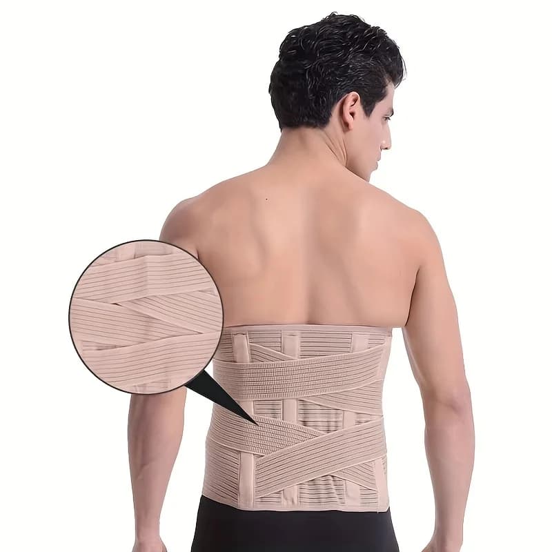 Tutore per la schiena con supporto lombare regolabile - Cintura di supporto per la vita inferiore con raccoglitore addominale con fascia di compressione