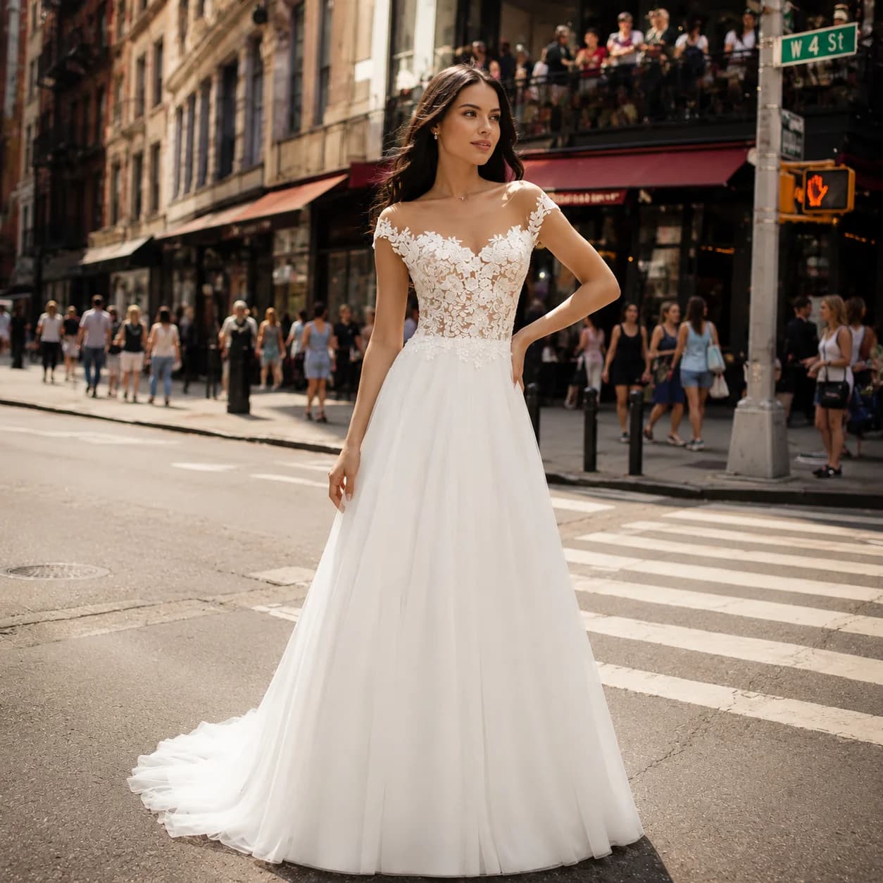 2026 A-Line Wedding Dresses Illusion Neckline Lace Appliques Tulle Bridal Gown Romantic Backless Long Brides Dress Customized