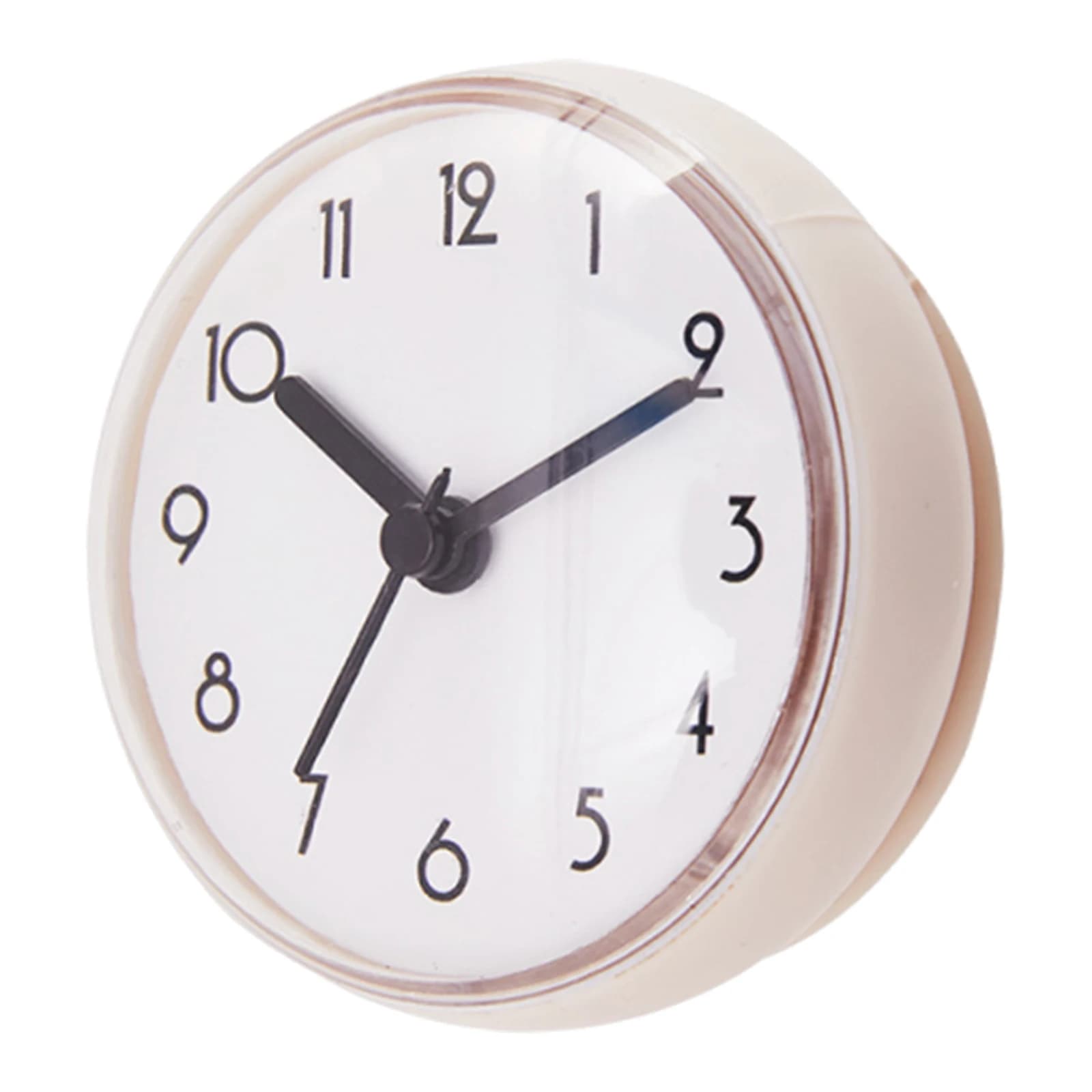 Orologio da doccia da 3 pollici con ventosa, impermeabile, rotondo, piccolo e silenzioso, per bagno, soggiorno e cucina