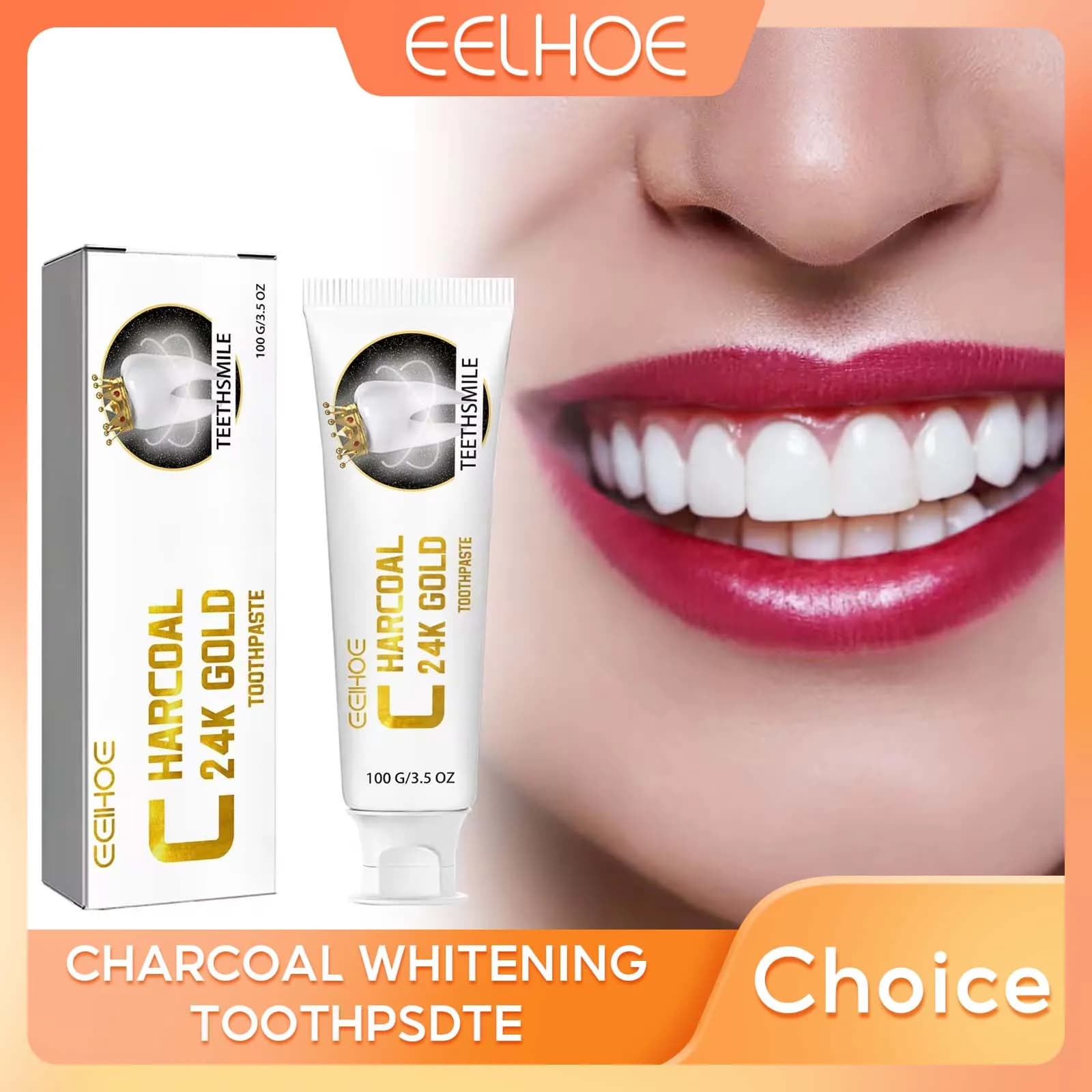 Dentifricio al charcoal Teeth whitening Deep cleansing Demonstration of teeth stains Removal of oral odors Teeth whitening