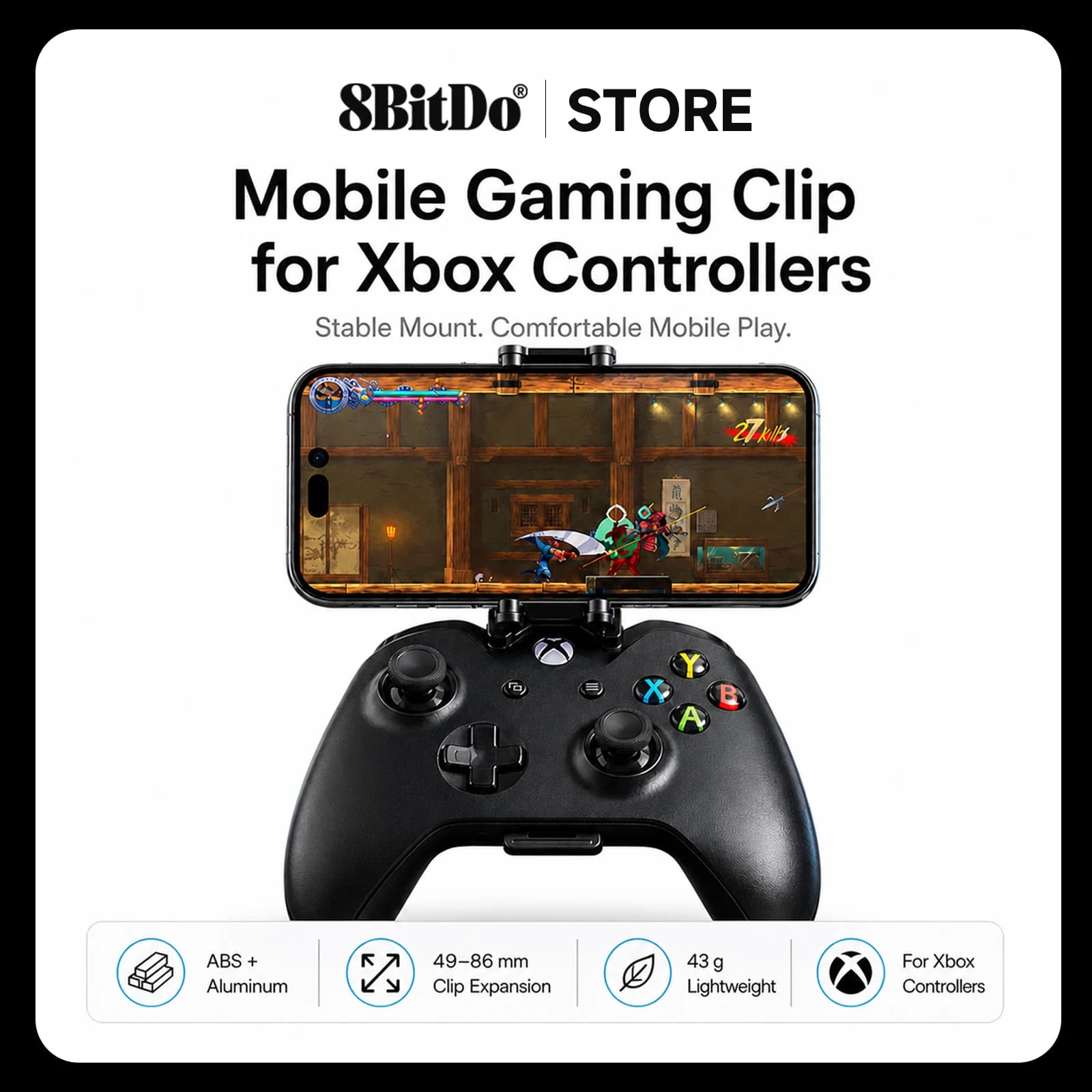 Clip mobile 8BitDo per Xbox e Xbox Elite per Pro 2, SN30 Pro, supporto per controller Ultimate 2 Accessori per gamepad wireless