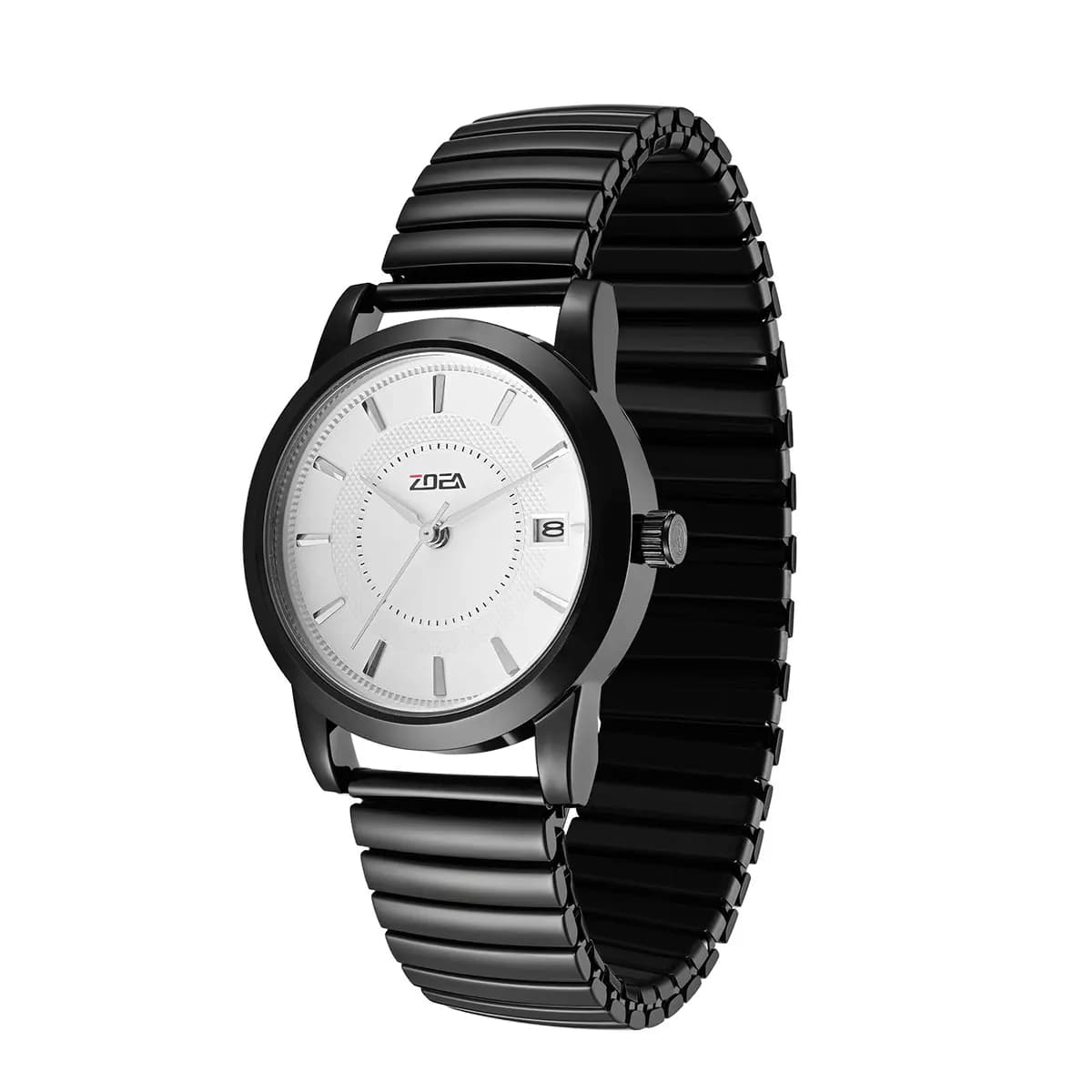 Orologio da Polso ZOEA da Uomo Minimalista al Quarzo con Cinturino Elastico in Acciaio Inossidabile, Display Data, Casual Business Impermeabile EZ8071