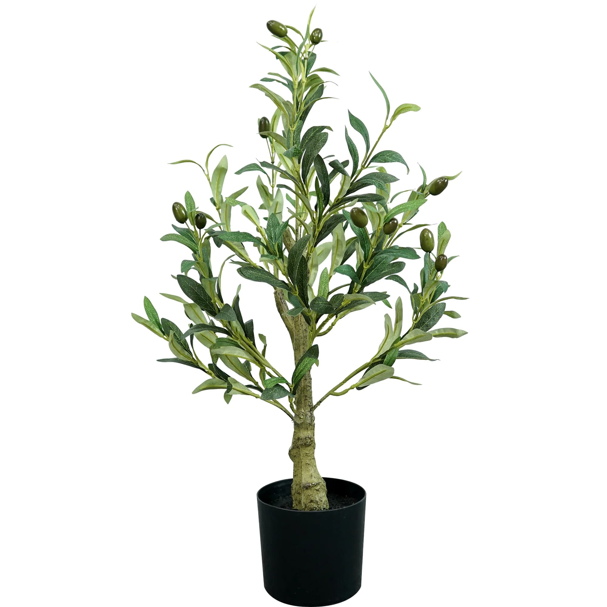 Albero di Ulivo Artificiale, Pianta Finta in Seta per Arredamento Casa e Ufficio, Alberi di Ulivo Artificiali con Tronco in Legno Naturale e Frutti Realistici, Albero di Ulivo in Seta Finto in Vaso, Piante Artificiali per Regalo
