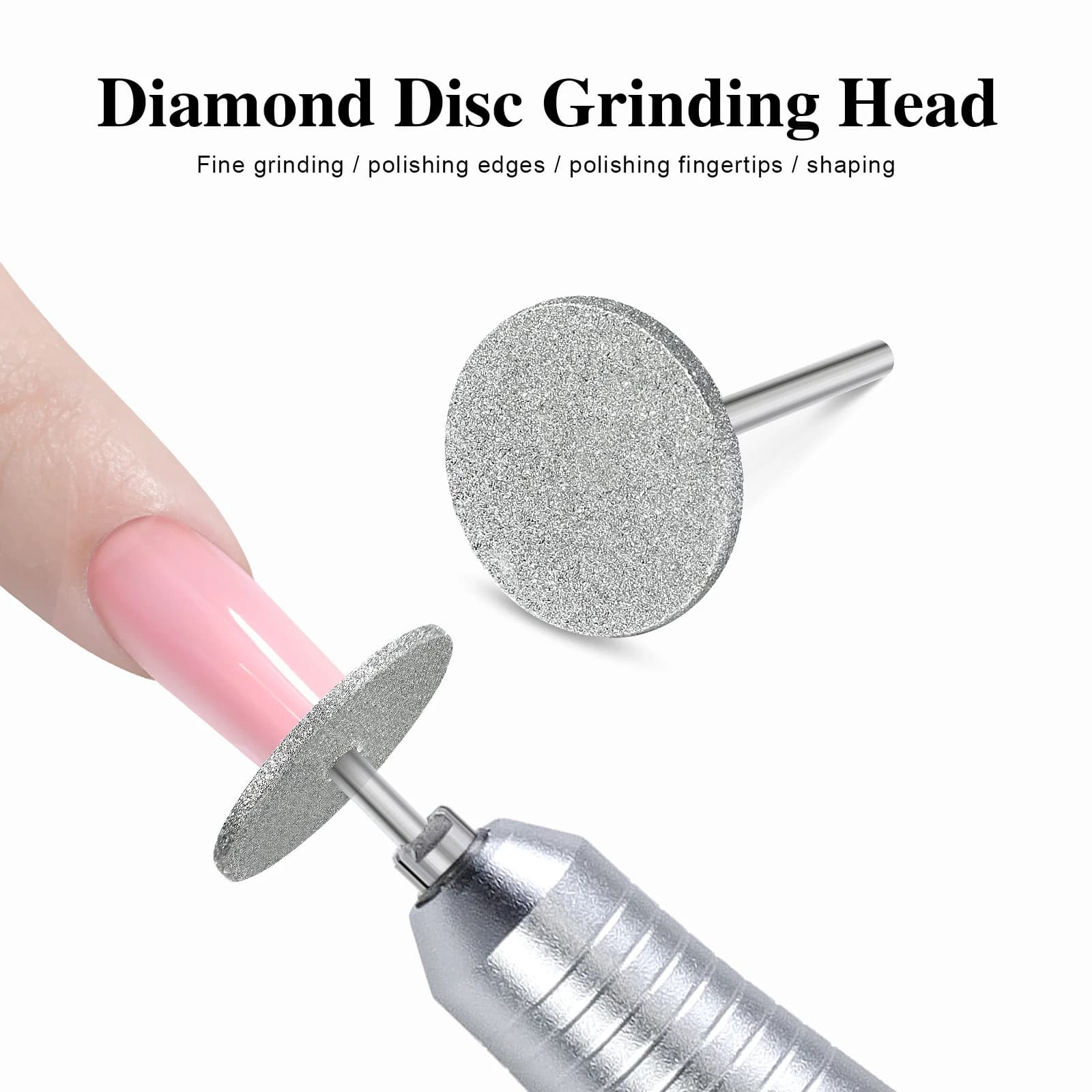 Electric diamond cutter for removal of cuticles, abrasive disc, T cutter, nail art tools, nail polishing tips