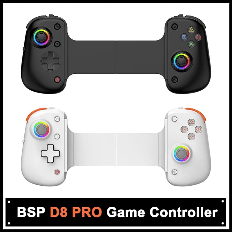 Controller tablet BSP D8 PRO RGB con impugnatura wireless per Switch, joystick Bluetooth estensibile per giochi P3, P4, Android, IOS.