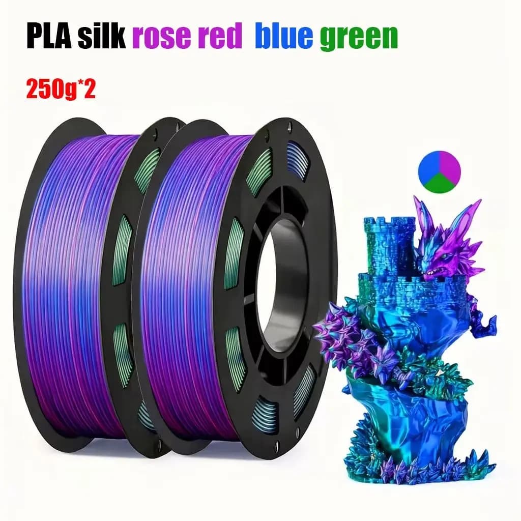 Filament PLA Tricolor Red Silk Green 1.75mm, 3D Printing Filament, 500g, 3D Printer Filament
