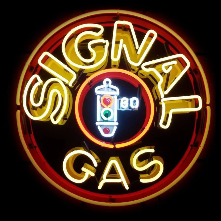 Insegna Luminosa al Neon 'Signa Oil And Gas', Insegna al Neon, Lampada al Neon, Espositore per Negozio di Petrolio, Decorazione da Parete, Tubo in Vetro Artigianale