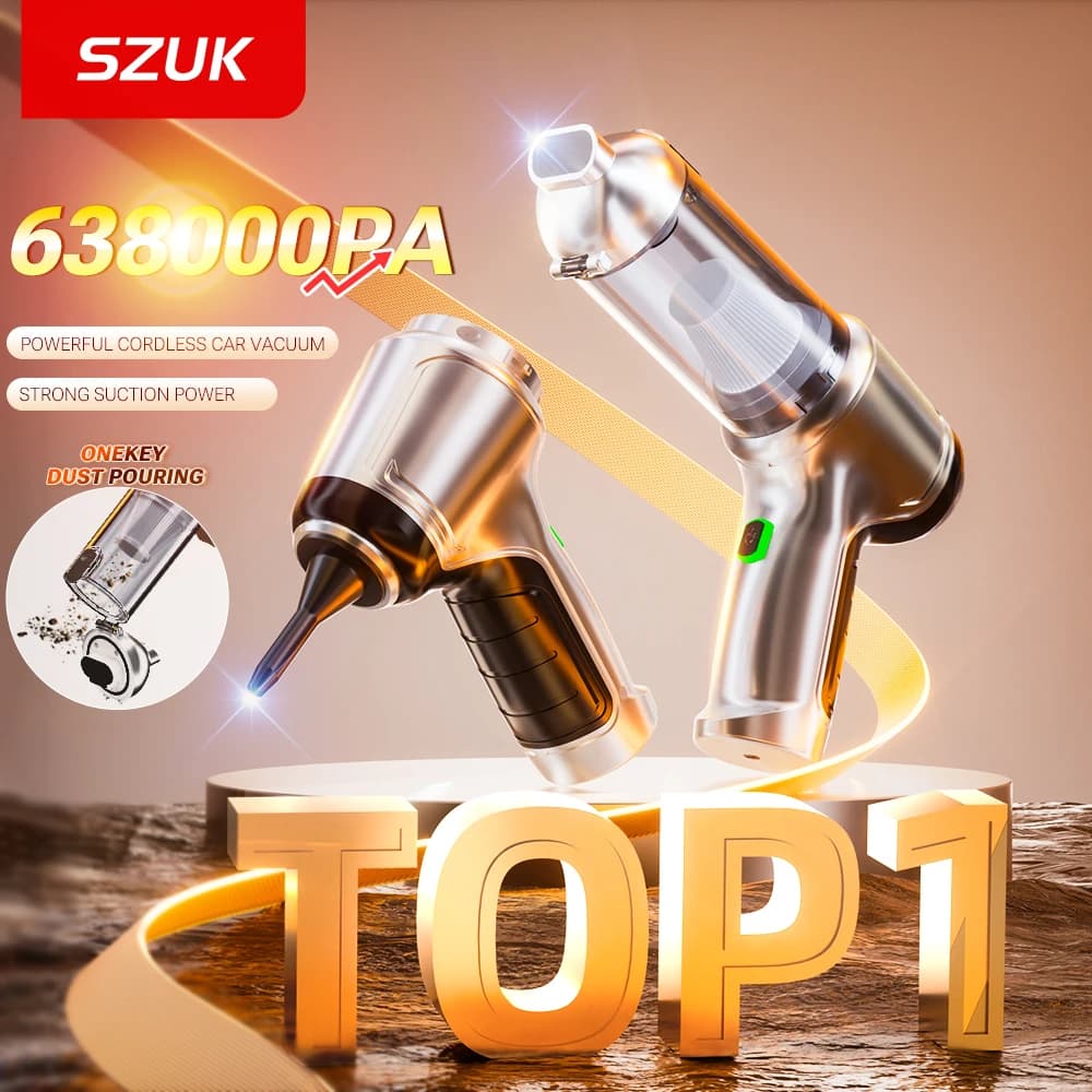 SZUK C001 Aspirapolvere per auto Pulitore wireless portatile Potente mini macchina per la pulizia portatile ad aspirazione forte per auto e casa