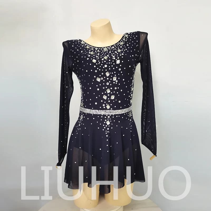 LIUHUO Pattinaggio di Figura sul Ghiaccio Vestito Ragazze Donne Adolescenti Elastico Spandex Concorso All'ingrosso BD3512