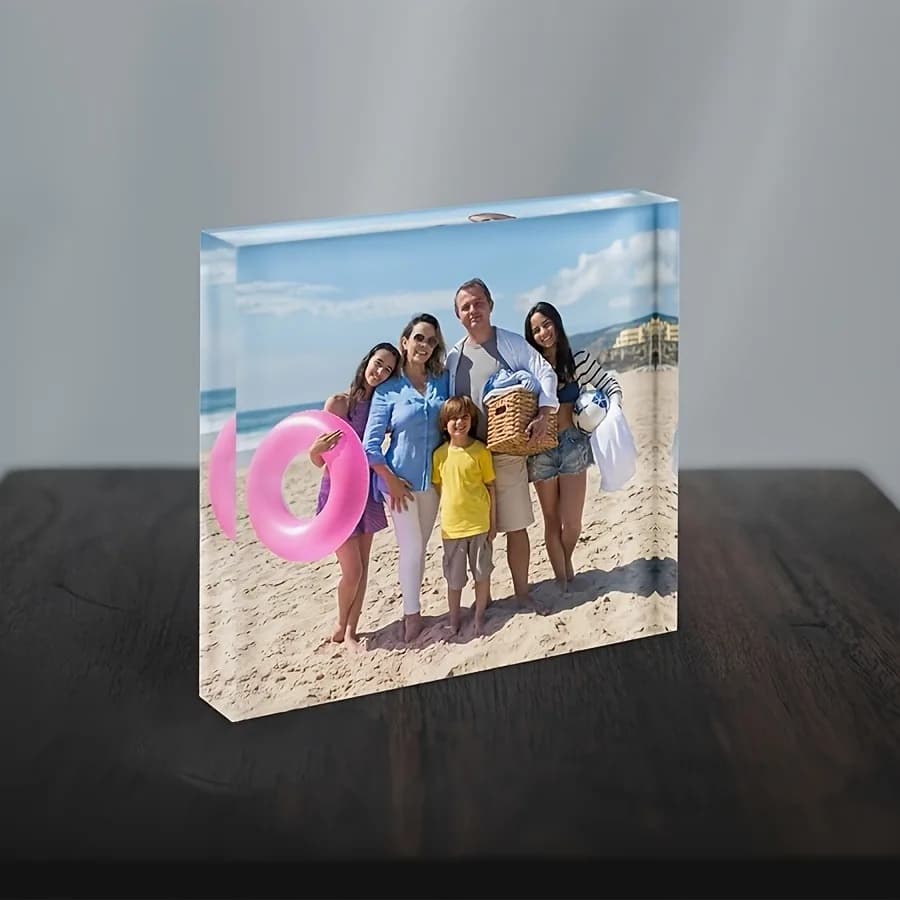 1 Pezzo Regalo Personalizzato in Acrilico con Foto per Famiglia, Mamma, Amici, Compleanno, Anniversario, Matrimonio, San Valentino